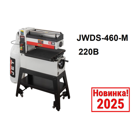 Новинка 2025! Барабанный шлифовальный станок JET JWDS-460-M 1,8 кВт 230 В, Ширина шлиф. ленты 76 мм, толщина заготовки 3-115 мм, Ширина области шлифования в 2 прохода 457 (914) мм JR009