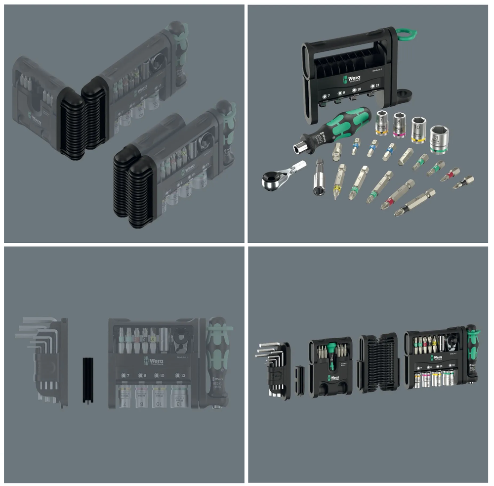 АКЦИЯ ИЮНЬ 2026! Набор 50 шт Wera Tool-Check Modular Set 1, Биты и головки с трещоткой и отвёртками битодержателями в боксе WE-049020