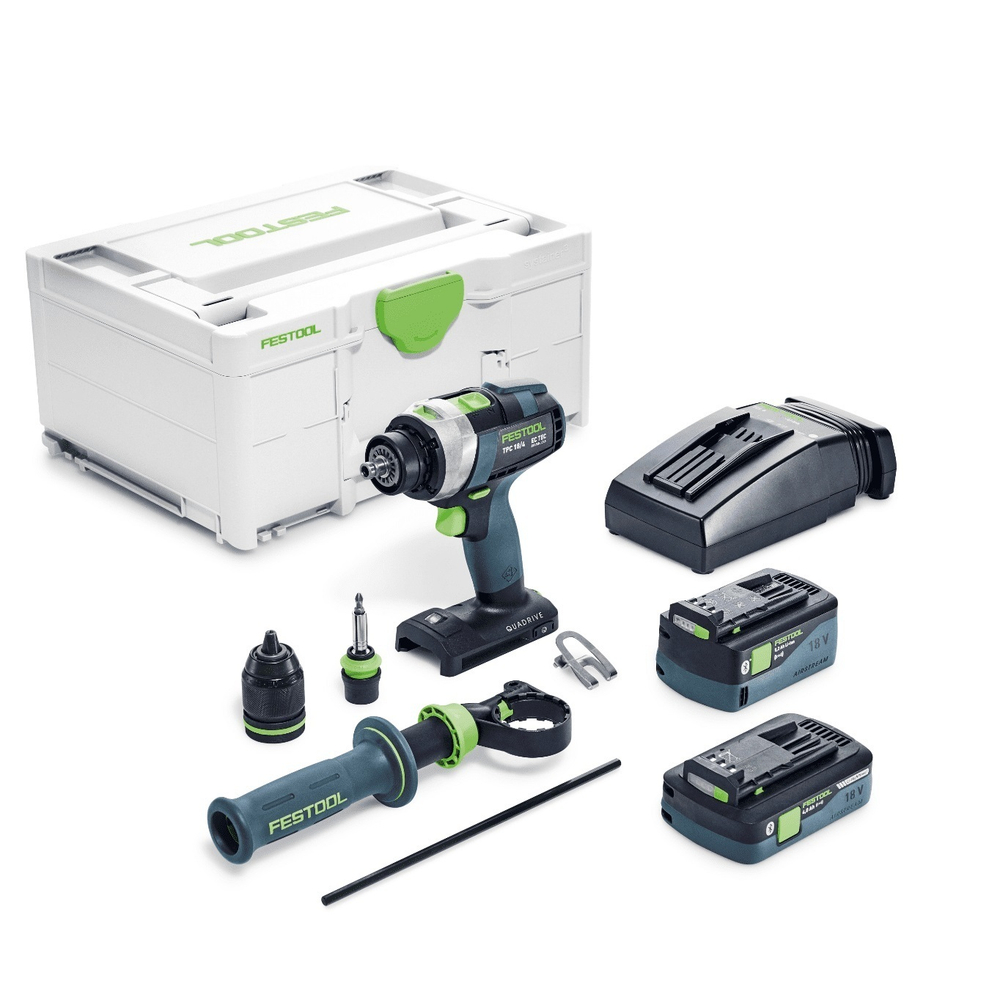 Аккумуляторная ударная дрель - шуруповёрт QUADRIVE TPC 18/4 5,0/4,0 I-Plus FESTOOL 577651