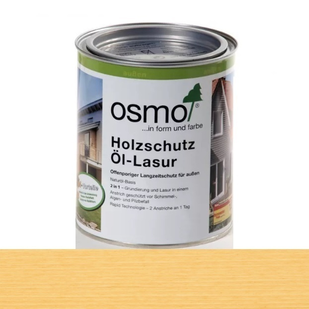 Новинка! Защитное масло - лазурь OSMO Holzschutz Ol-Lasur 701 Бесцветное матовое 0,22 л для древесины для наружных работ 12100070_2