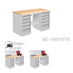 Новинка! Верстак металлический для столярных и слесарных работ Gresson серия ВС-Т5Т5 1800 х 630 х 820 мм ВС-1800Т5Т5