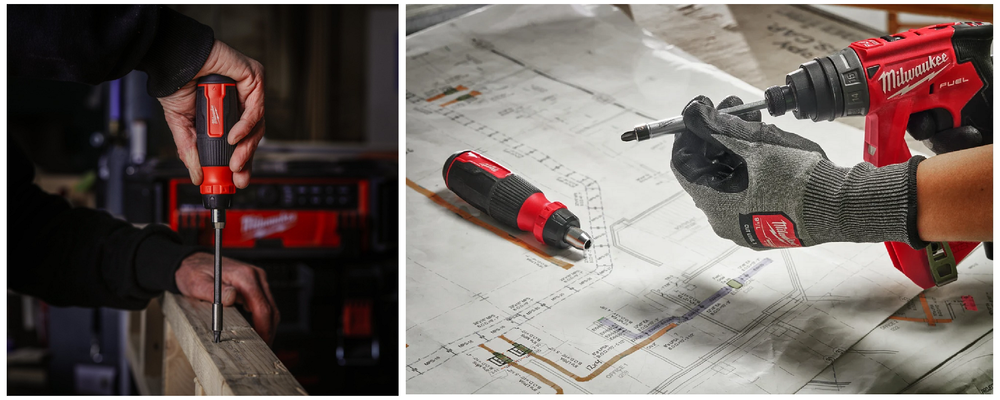 АКЦИЯ ФОКУС-ПЛЮС! Отвертка универсальная Milwaukee с трещоткой со сменными вставками 27 в 1 PH/PZ/TX/SL/HEX 4932480583