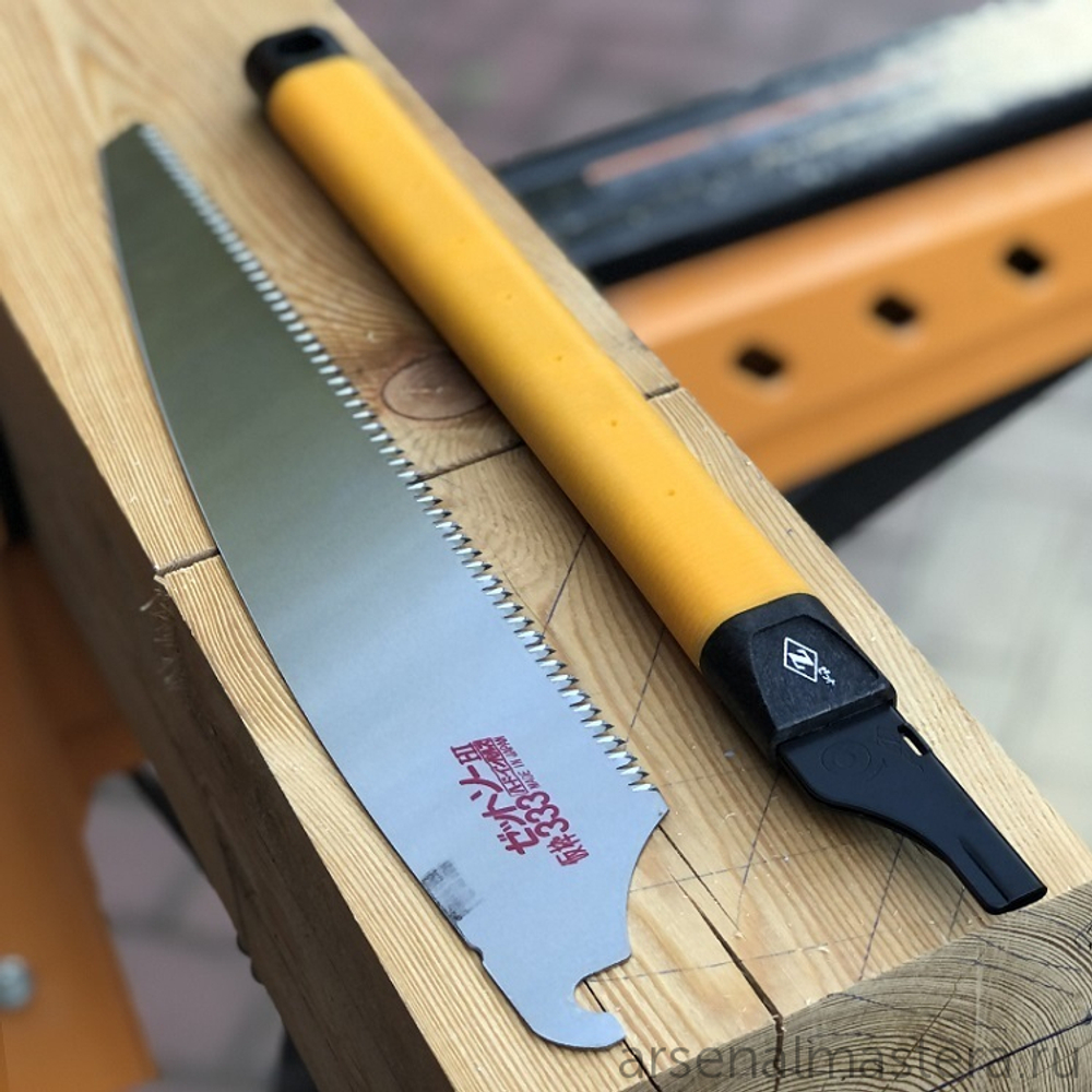 ХИТ! Пила японская плотницкая ZetSaw Kataba Kariwaku 333 мм 9 TPI шаг 2.8 мм пиление по диагонали, сырой древесины ZetSaw 15014