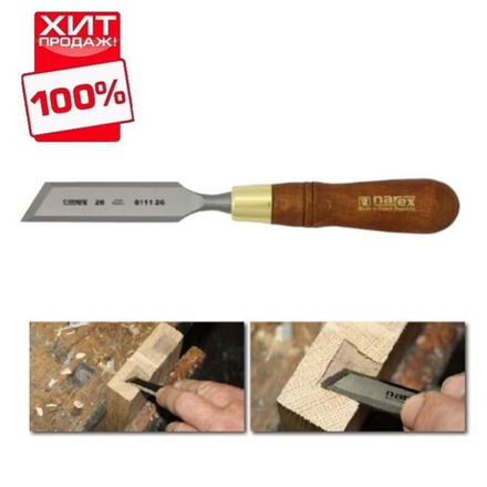 ХИТ! Стамеска косая правая с ручкой 26 мм Wood Line Plus Narex 811126