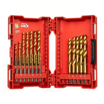 ХИТ! Набор сверл по металлу 19 единиц RED HEX - SHOCKWAVE HSS-TiN Shockwave HSS-G Tin Red Hex Set - 19 pc MILWAUKEE 4932493866