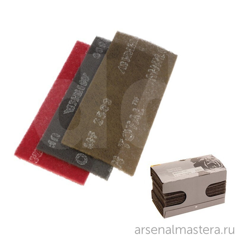Комплект 25 шт Шлифовальный войлок синтетический Mirka MIRLON TOTAL 115 x 230 мм XF 800 Черный 8111202581