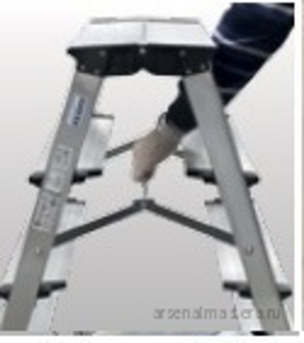 ХИТ! Двусторонняя складная алюминиевая подставка Krause TREPPO c широкими ступенями 2х3 126030