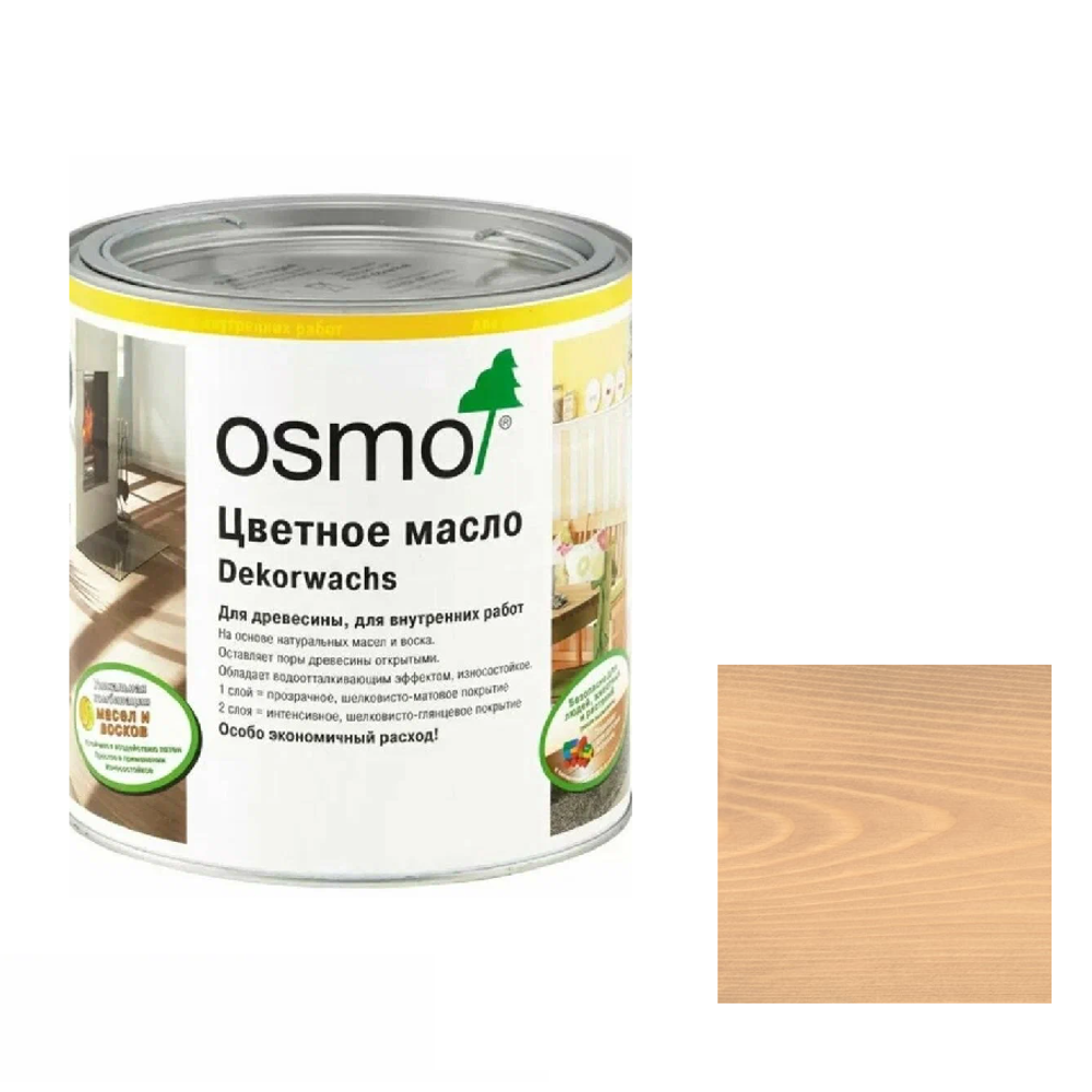 Новинка! Цветное масло с воском прозрачное Osmo Dekorwachs Transparent 3102 Бук дымчатый 0,22 л для внутренних работ 10100811_2