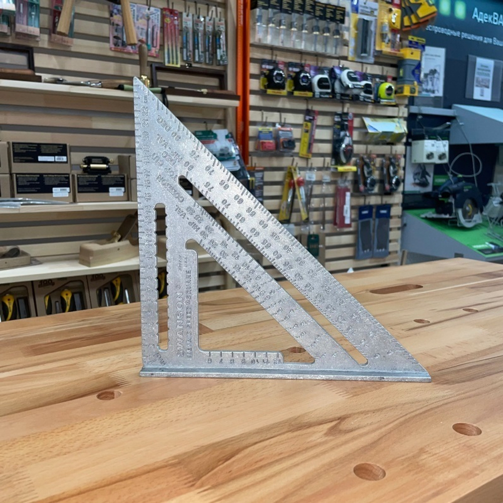 ХИТ! Угольник оригинальный метрический 250 мм для плотника и столяра Speed Square Sw-250 с русской книжкой - инструкцией Swanson EU202/RU202