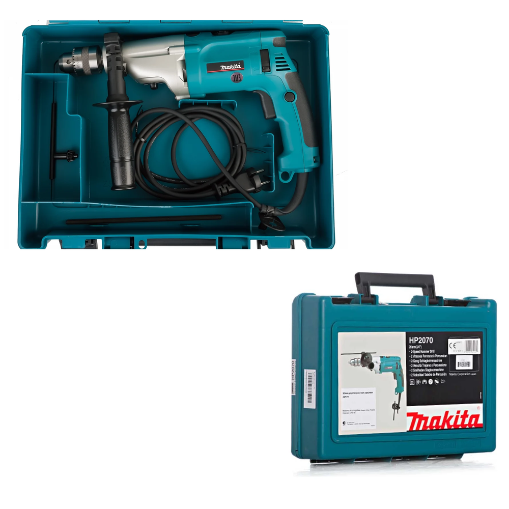 Новинка! Дрель ударная сетевая Makita HP 2070 1,01 кВт двухскоростная HP2070