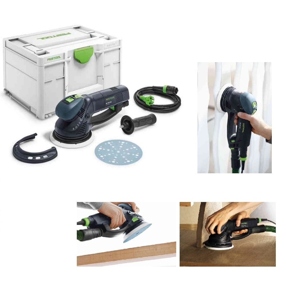 ХИТ! Эксцентриковая шлифовальная машинка с редуктором FESTOOL ROTEX RO 150 FEQ-Plus для грубого, тонкого шлифования и полирования в систейнере Systainer SYS3 M 237 576017