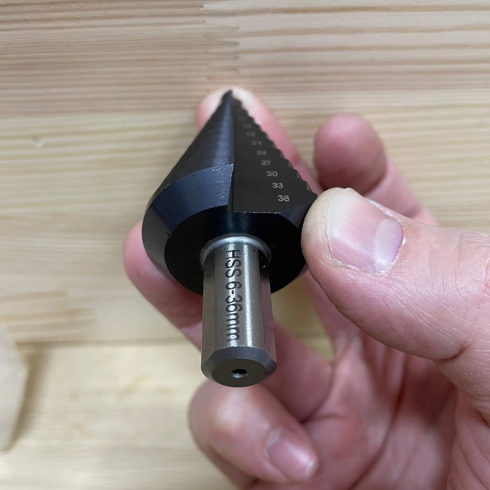 Новинка! Сверло ступенчатое по металлу ZALTAR HSS TiAlN, D 9-36 мм, S=12, прямая канавка, трёхплоскостной хвостовик ZA-50069