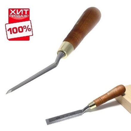 ХИТ! Стамеска плоская изогнутая с ручкой 19 мм Narex WOOD LINE PLUS 813319