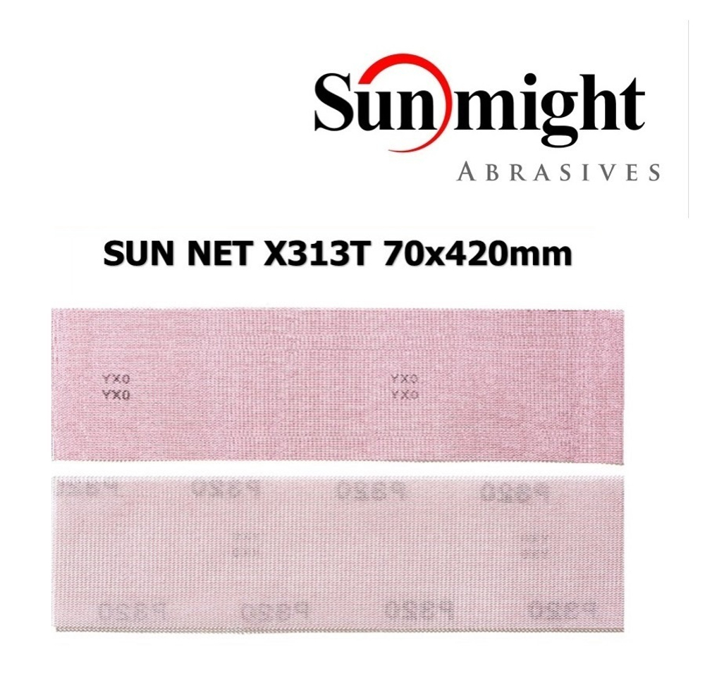 Шлифовальные полоски 50 шт SUN NET X313T 70 х 420 мм на липучке сетка P 100 SUNMIGHT 82307-50