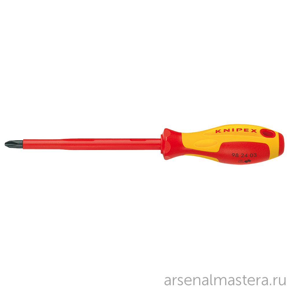 Отвёртка 320 мм VDE Phillips PH4 x 200 мм, диэлектрическая 98 24 04 KNIPEX KN-982404