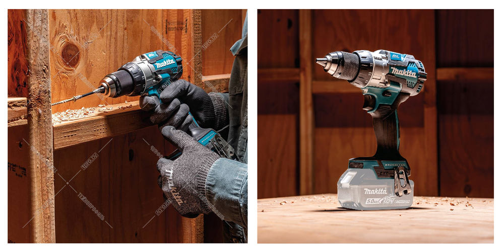 Новинка! Аккумуляторная дрель - шуруповерт ударная Makita LXT 18 В, Max D сверления металл 13 мм, дерево 38 мм DDF489Z