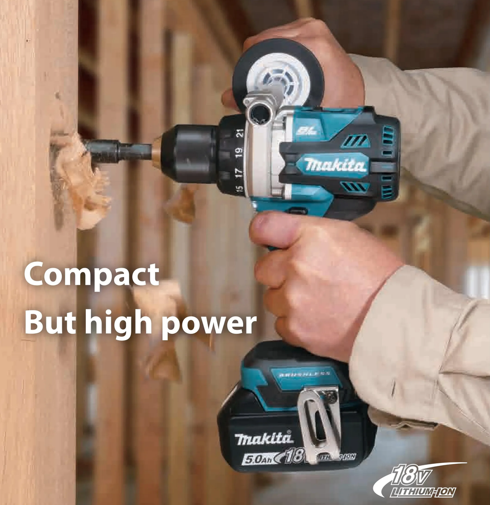 Новинка! Аккумуляторная ударная дрель - шуруповерт ударная Makita DHP 486 Z LXT 18 В, бесщеточный BL-двигатель, электронное управление. Дополнительная рукоятка, Max D сверления металл 13 мм, дерево 76 мм DHP486Z