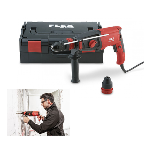 Новинка! Перфоратор сетевой Flex CHE 2-28 R SDS-plus 230/CEE 800 Вт с функцией зубильного молотка в кейсе 461490