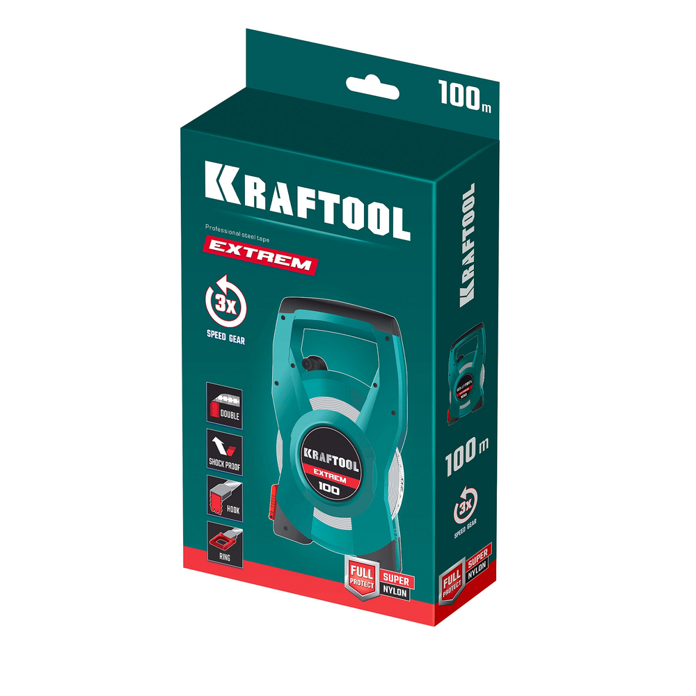Новинка! Мерная лента геодезическая стальная KRAFTOOL EXTREM 100 м 34185-100