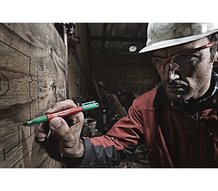 Набор 4 шт Маркеры тонкие Цветные INKZALL для стройплощадки (Синий / Красный / Зеленый / Черный) Milwaukee 48223106