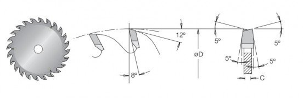 ХИТ! Подрезная усиленная коническая пила 120 x 20 x 3.1 - 4.1 / 2.2 x 24 DIMAR 95600533