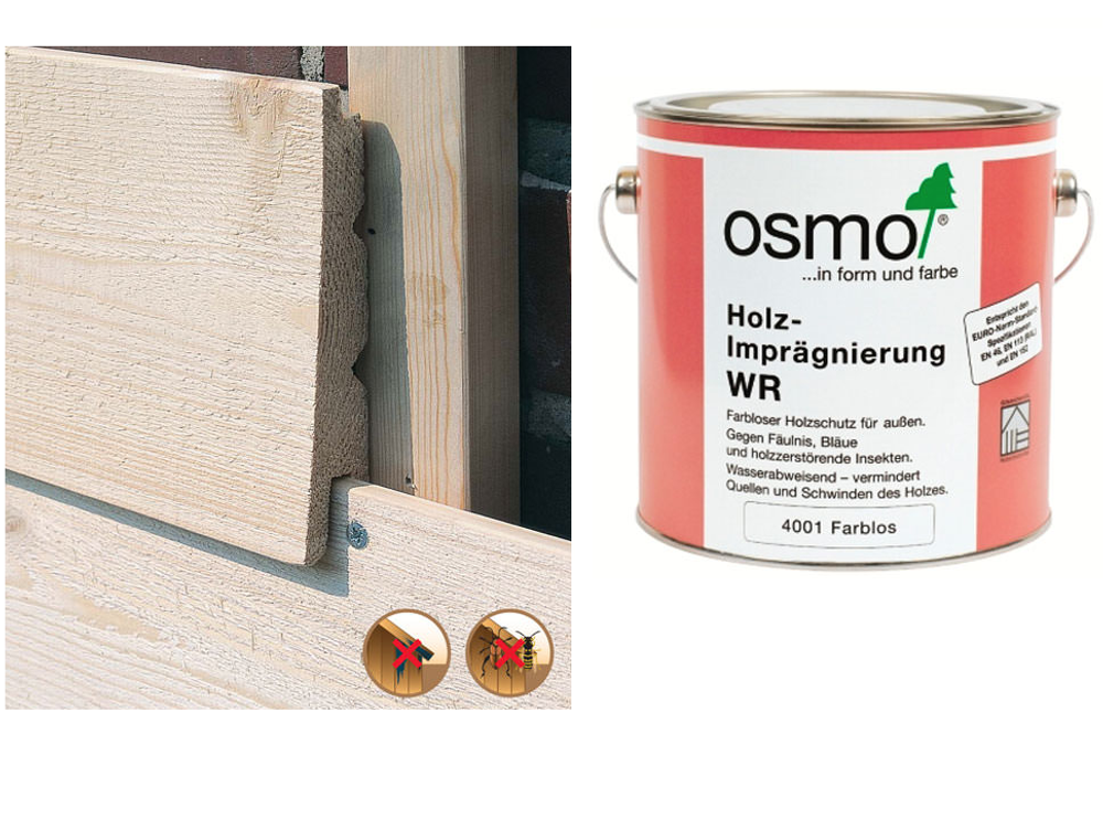ХИТ! Защитная грунтовка для древесины для наружных работ Osmo 4001 антисептик 2,5 л Holz-Impragnierung WR Osmo-4001-2,5 13800002