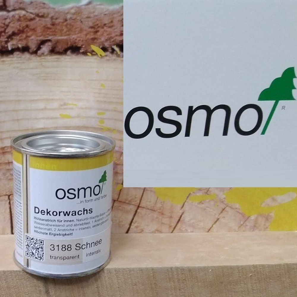 ХИТ! Цветное масло для древесины Osmo 3188 Снег 0,125 л Dekorwachs Intensive Tone для внутренних работ Osmo-3188-0,125 10100456