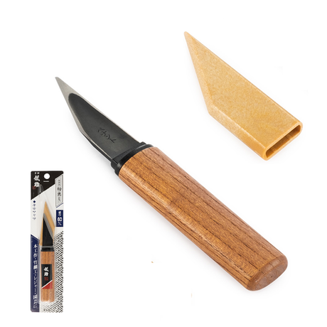 Новинка! Нож японский ремесленный Takagi Kiridashi для маркировки и резьбы по дереву, длина лезвия 60 мм, толщина 2.5 мм рукоятка из сакуры 1061030