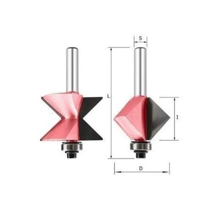 Набор фрез 2 шт для сращивания Угол нижний подшипник Z 2 D 38,4 x 25,4 x 70 S 8 PROCUT 336821P/337821P