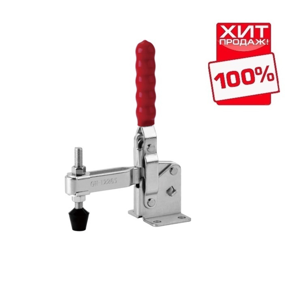 ХИТ! Зажим механический с вертикальной ручкой усилие 340 кг Woodwork GH-12265