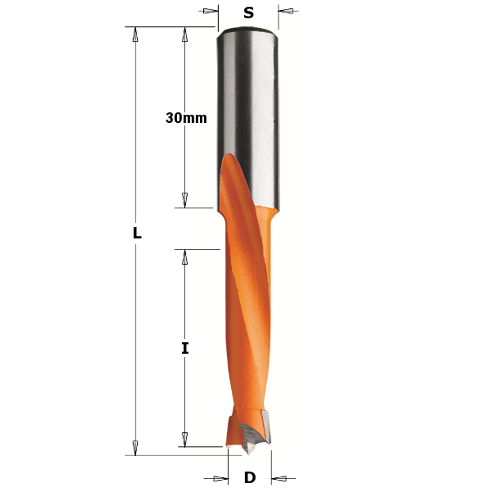 Сверло HW для присадочного станка 8 x 35 x 70 Z2 плюс 2 S 10 x 30 LH CMT 311.080.12