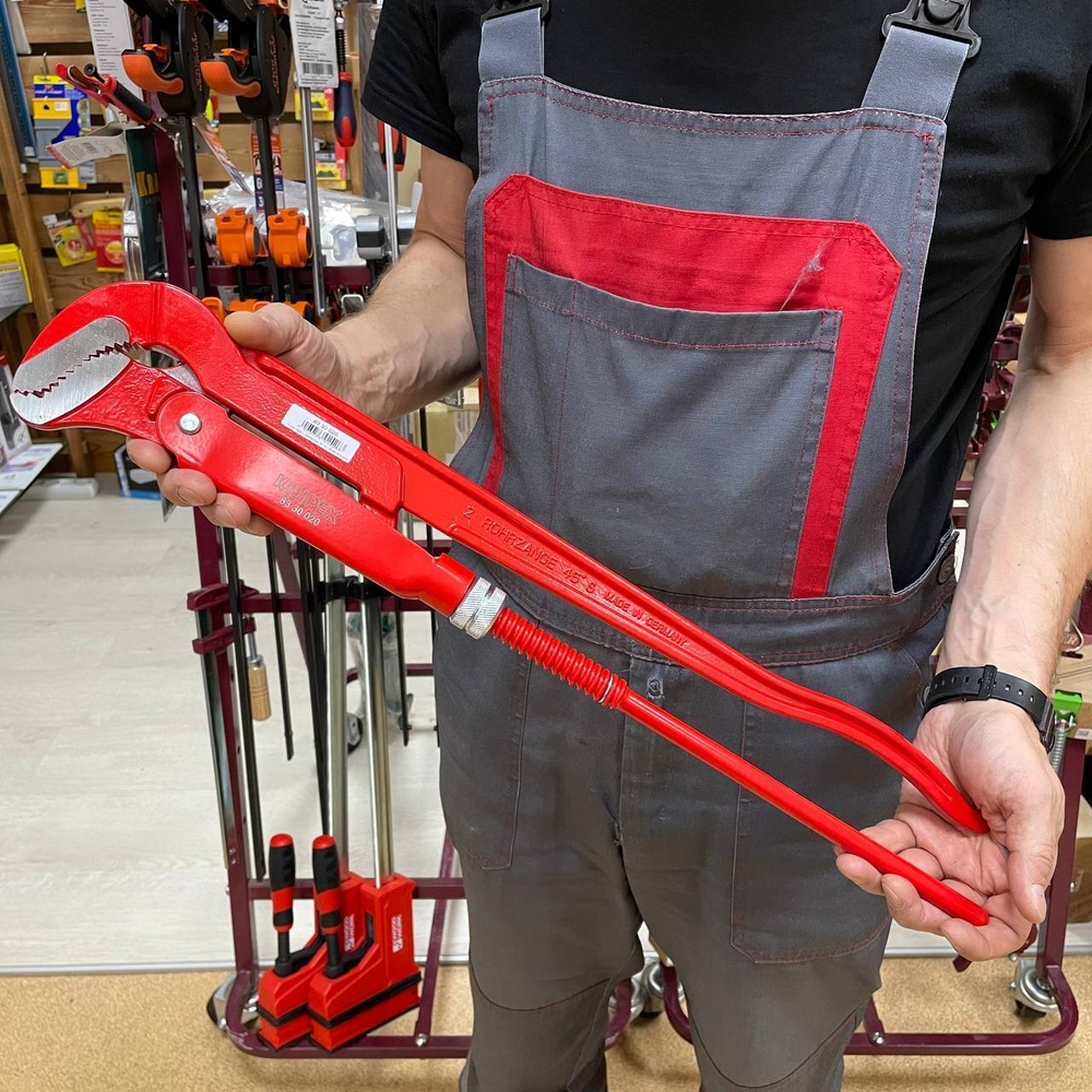 Клещи трубные 540 мм (Ключ трубный) 2", S-образные губки, зев 70 мм KNIPEX KN-8330020