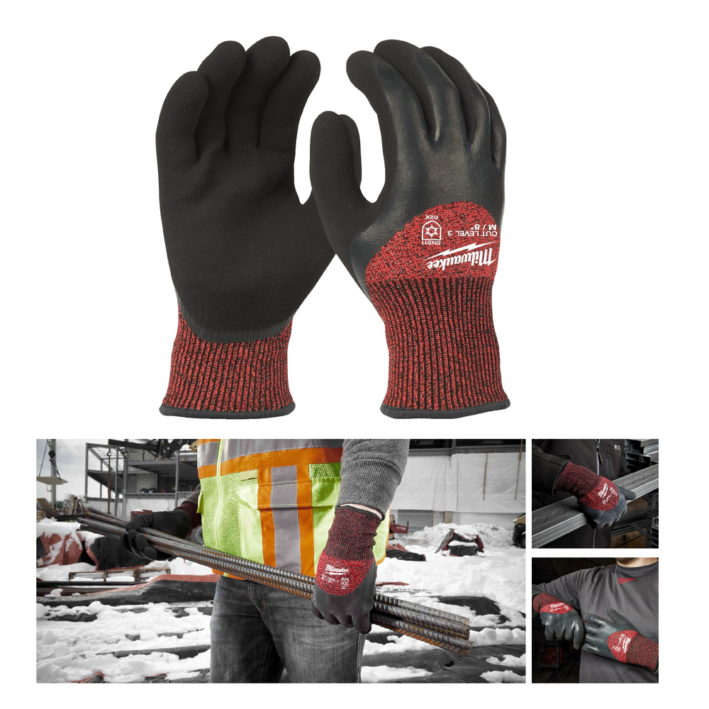 Новинка! Перчатки зимние с защитой от порезов 1 пара MILWAUKEE Winter Cut level (Винтер Кат Левел) уровень 3/C, размер 10 / XL 4932471349