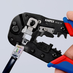ХИТ! Пресс - клещи для штекеров RJ 45 "3 в 1" 190 мм   гнезд 1, 8-пин 8P8C, резка и зачистка кабеля KNIPEX KN-975113