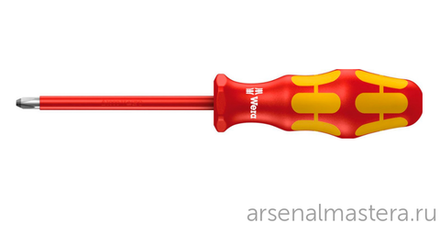 АКЦИЯ 2026! Отвертка диэлектрическая крестовая Pozidriv Kraftform Plus 165 i PZ VDE, PZ 3 / 150 мм WERA WE-006166