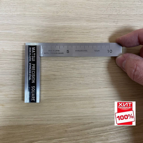 ХИТ! Угольник японский малый с упором с разметкой Matsui 100 мм 112 х 70 мм DICTUM 718635 М00018086