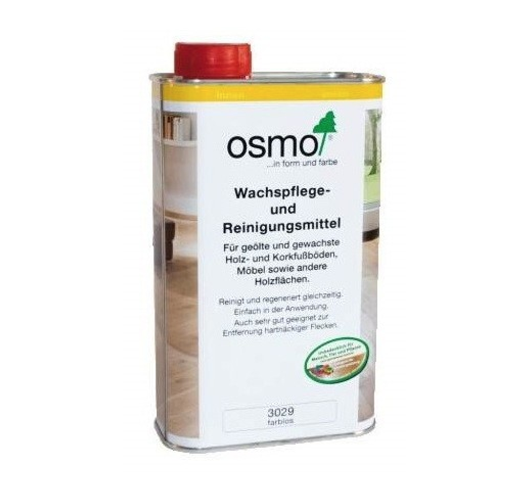 ХИТ! Специальное средство Osmo 3029 бесцветное 1 л для очистки и обновления деревянных полов, покрытых маслом и воском Wachspflege- und Reinigungsmittel для внутренних работ 13900002