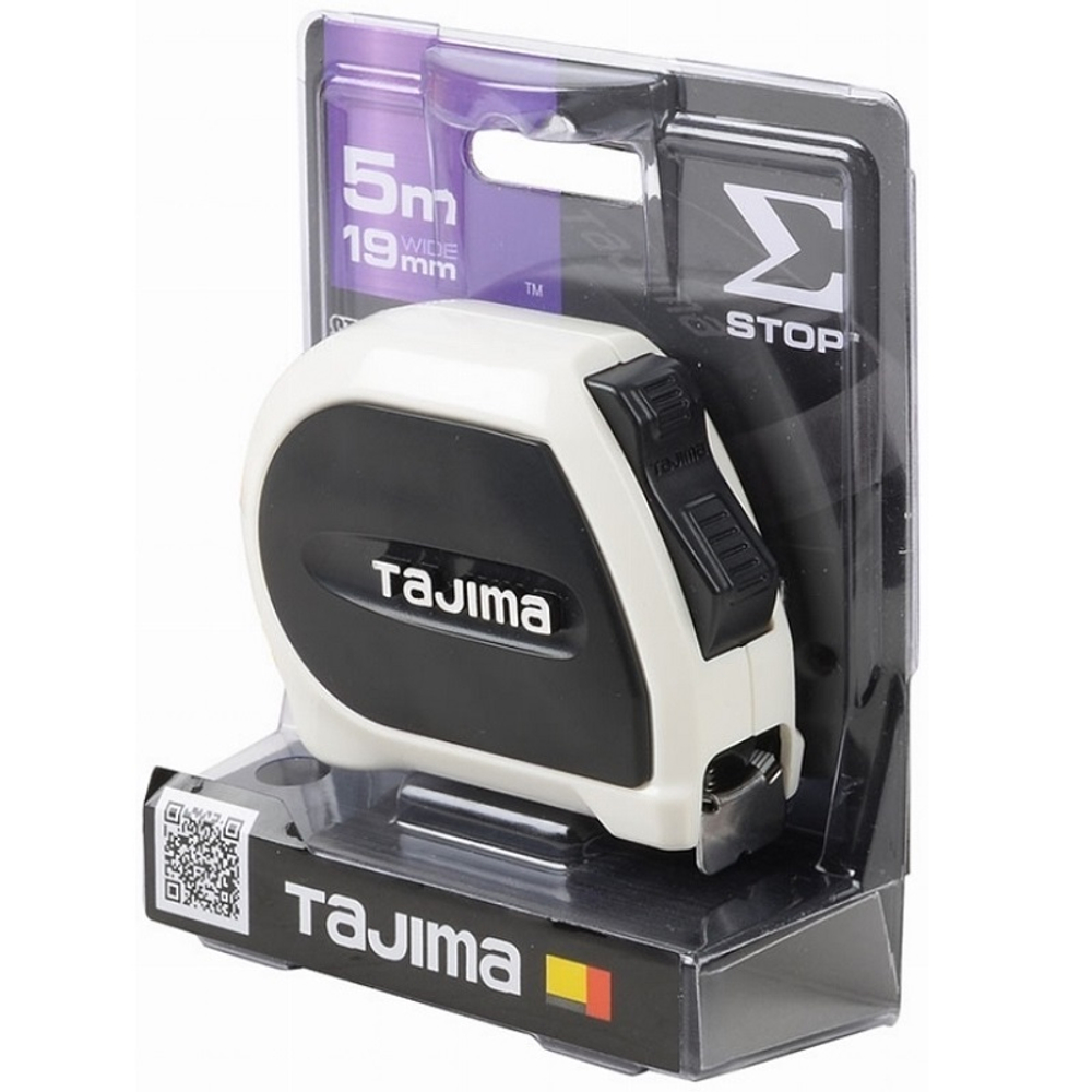 ХИТ! Рулетка TAJIMA SIGMA STOP 5 м / 19 мм с двойным фиксатором SS950MG