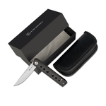 Новинка! Нож японский складной Tojiro Hatamoto, сталь D2, 1000 грит, рукоять углеродное волокно, клинок 96 мм HFK-2462