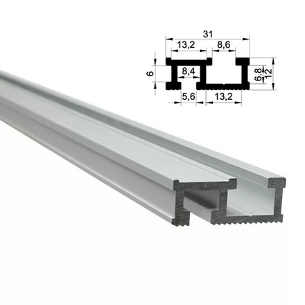 Профиль шина анодированная 2 м цвет матовый серебристый WOODWORK TR31.200