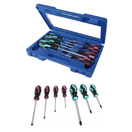 Новинка! Набор из 7 отверток S Line Profi шлиц - 4шт, PH - 3 шт. 8627 01 в кейсе Narex 862701