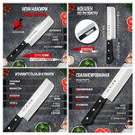 Новинка! Нож японский кухонный Накири TOJIRO серия Western Knife для шинковки овощей и зелени, длина лезвия 16,5 см, сталь VG10, 3 слоя, рукоять стабилизированная древесина, заточка 8000 F-315