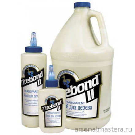 ХИТ! Клей столярный влагостойкий TITEBOND II Transparent Premium Wood Glue 1125 прозрачный 946 мл TB1125