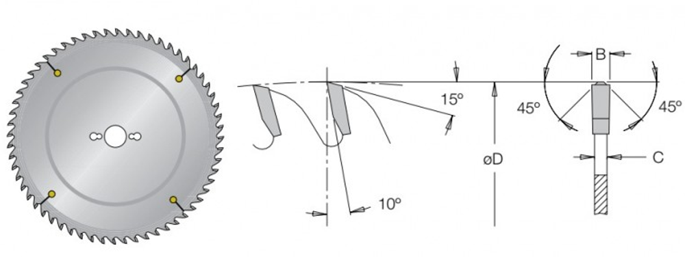 Пильный диск DIMAR по ДСП и МДФ  D250 x 30 x 3,2 Z80 MS 90106106