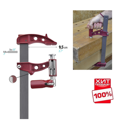 ХИТ! Струбцина Piher MAXIPRESS E 60 х 9,5 см 9000N усилие до 900 кг 59060 М00021149