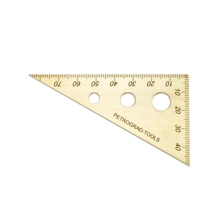 ХИТ! Угольник разметочный треугольный плоский латунный углы 90, 60, 30 градусов 90 х 60 х 30 мм ПЕТРОГРАДЪ М00020968