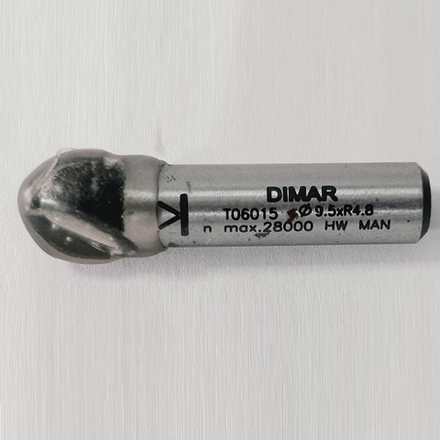 Фреза галтель Z 2 D 9,5 R 4,8 B 6,37 L 56 Хвостовик 8 WP WoodPecker DIMAR T06015