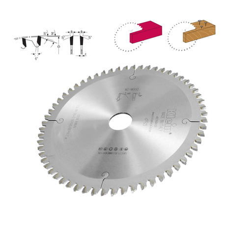 Новинка! Пильный диск Klein для торцовки с протяжкой 305 х 3,2 / 2,28 х 30 Z 60 Neg, продольное пиление, резки пластиковых материалов и дерева в строительстве с мелкими металлическими деталями AB305.06030