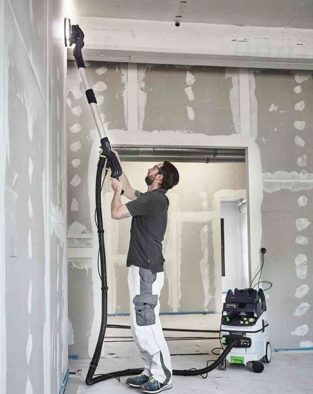 Шлифовальная машинка для стен и потолков FESTOOL PLANEX LHS 2 225/CTL 36-Set со светодиодной подсветкой, пылеудаляющий аппарат CTL 36 E AC PLANEX, в систейнере SYS3 XXL 337 576696