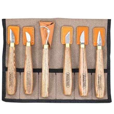 Набор резчицкий N4 6 ножей в сумке скрутке ПЕТРОГРАДЪ М00015844